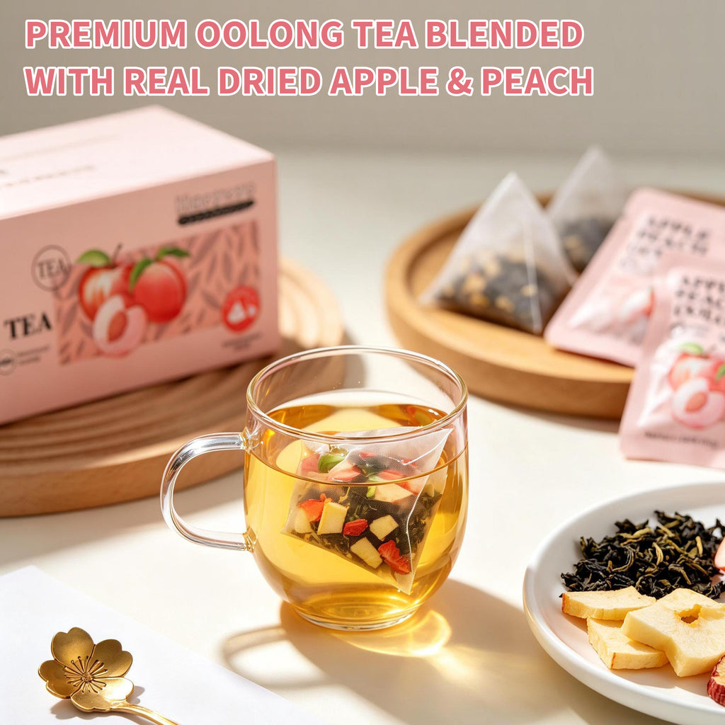 HAOYOYO Apple Peach Oolong Tea Bags – Fruity Oolong Tea, 20 Count